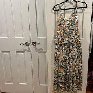XS floral tiered dress . ASTR label
